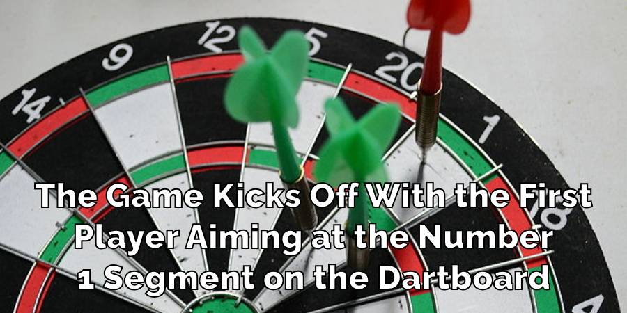 The Game Kicks Off With the First Player Aiming at the Number 1 Segment on the Dartboard
