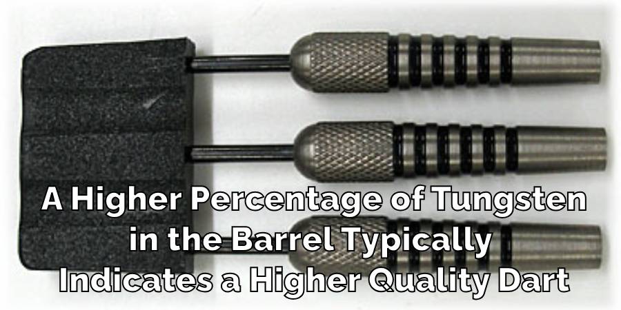 A Higher Percentage of Tungsten
in the Barrel Typically 
Indicates a Higher Quality Dart