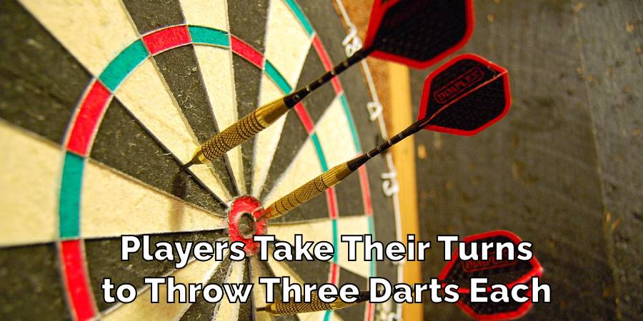 Players Take Their Turns
to Throw Three Darts Each